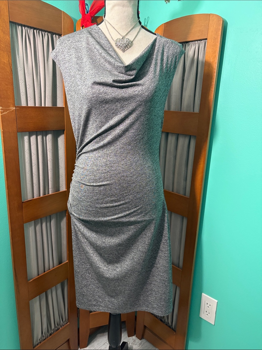 Trina Turk Sleeveless Cowl Neck Midi Dress